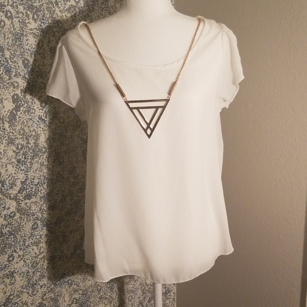 White Blouse with Necklace